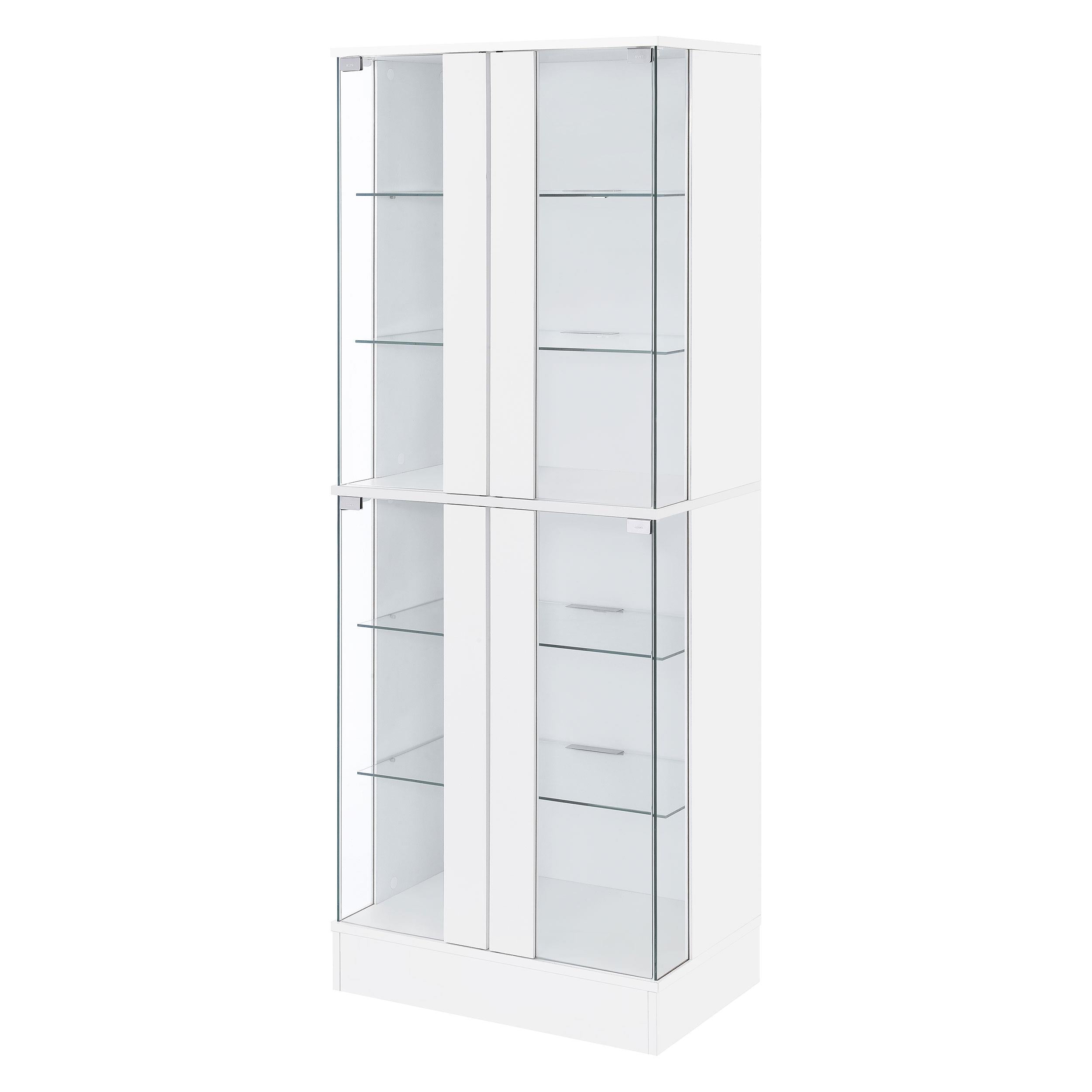 Cabra 4-door LED Curio Display Cabinet White High Gloss