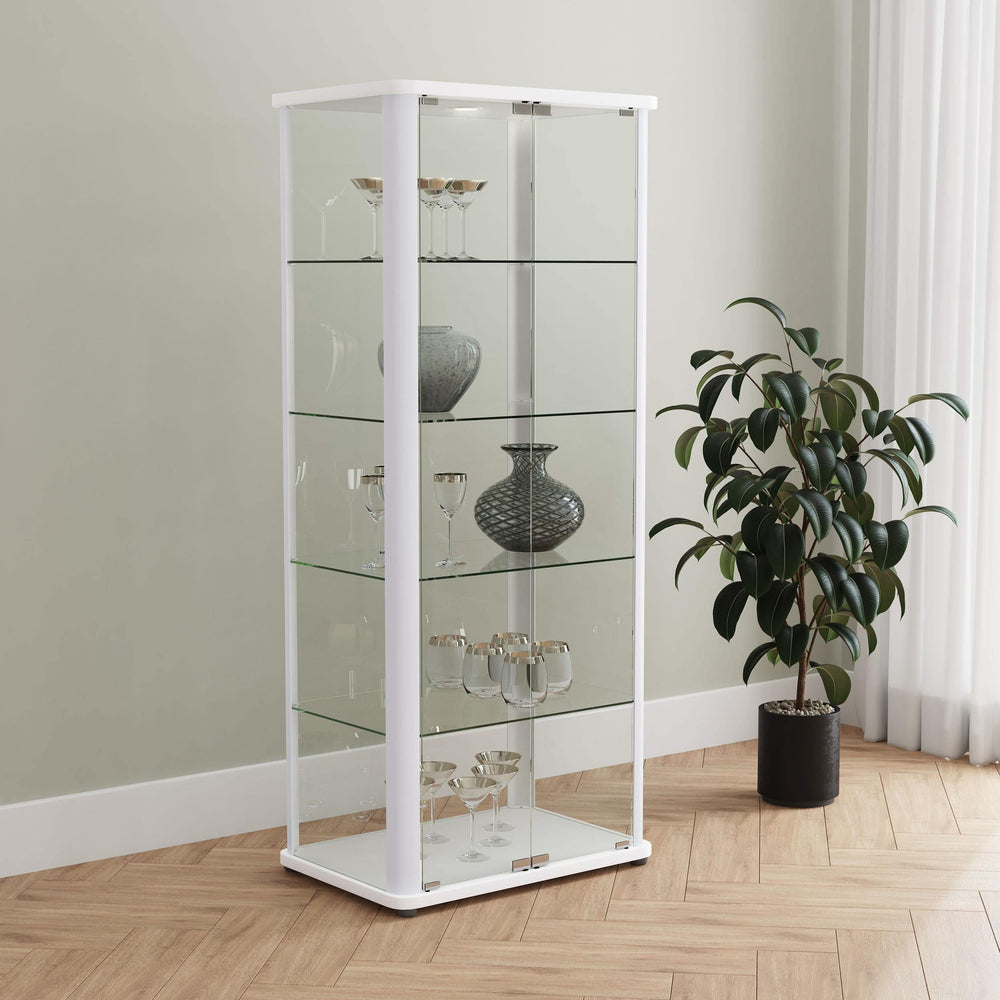 Vitrina Aero de 5 estantes con iluminación LED blanca