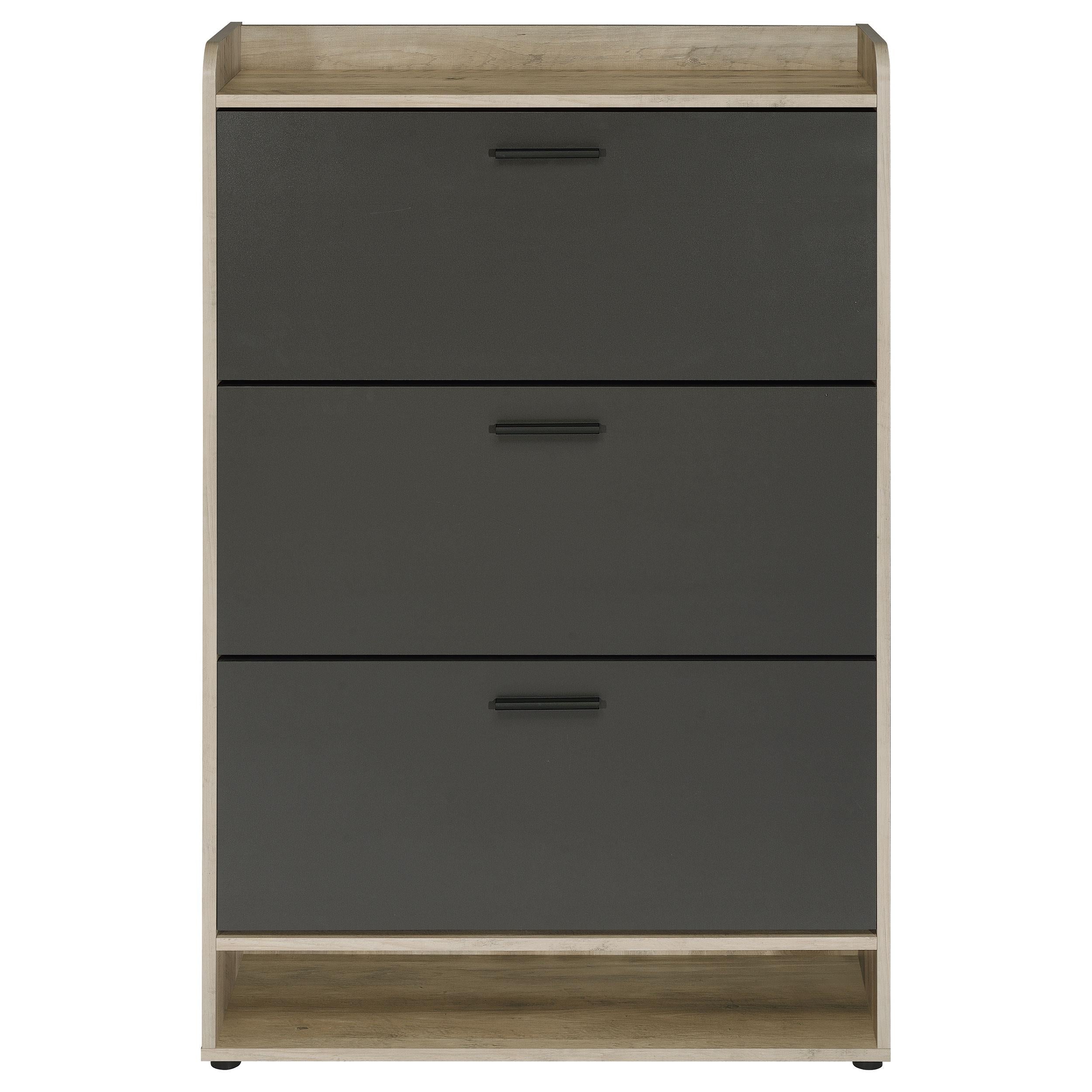 Denia 3-tier Engineered Wood Shoe Cabinet Grey