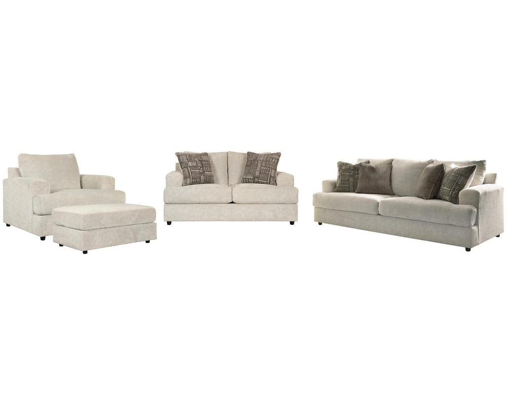 Sofá, loveseat, sillón extragrande y otomana Soletren