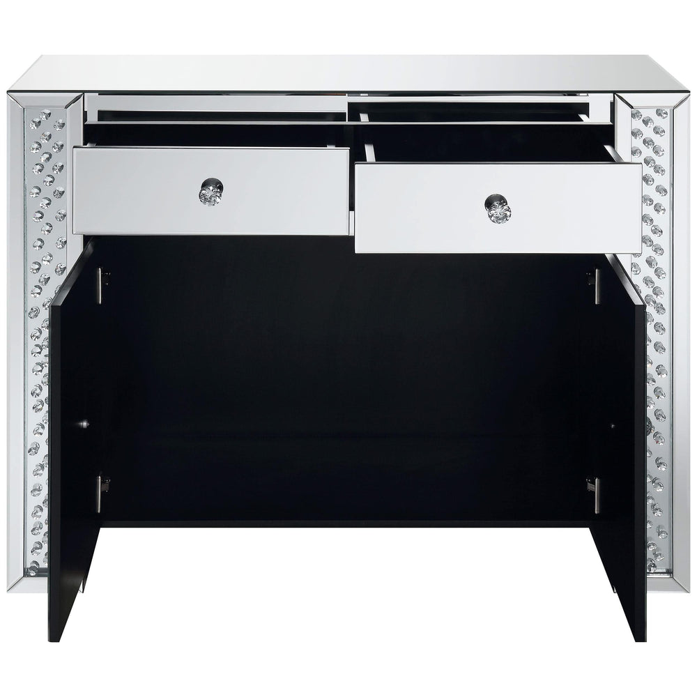 Maya 2-drawer Mirrored Storage Accent Cabinet Silver