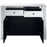 Maya 2-drawer Mirrored Storage Accent Cabinet Silver