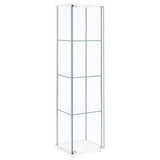 Bellatrix 4-shelf Clear Glass Curio Cabinet White