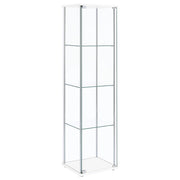 Bellatrix 4-shelf Clear Glass Curio Cabinet White