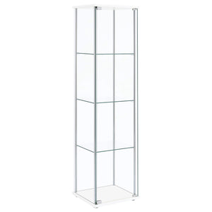 Bellatrix 4-shelf Clear Glass Curio Cabinet White