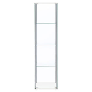 Bellatrix 4-shelf Clear Glass Curio Cabinet White