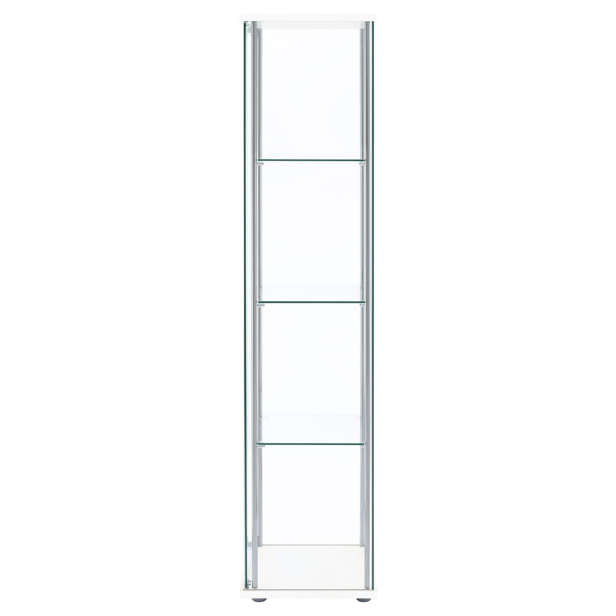Bellatrix 4-shelf Clear Glass Curio Cabinet White