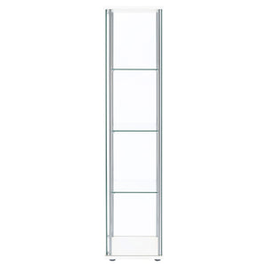 Bellatrix 4-shelf Clear Glass Curio Cabinet White