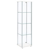 Bellatrix 4-shelf Clear Glass Curio Cabinet White