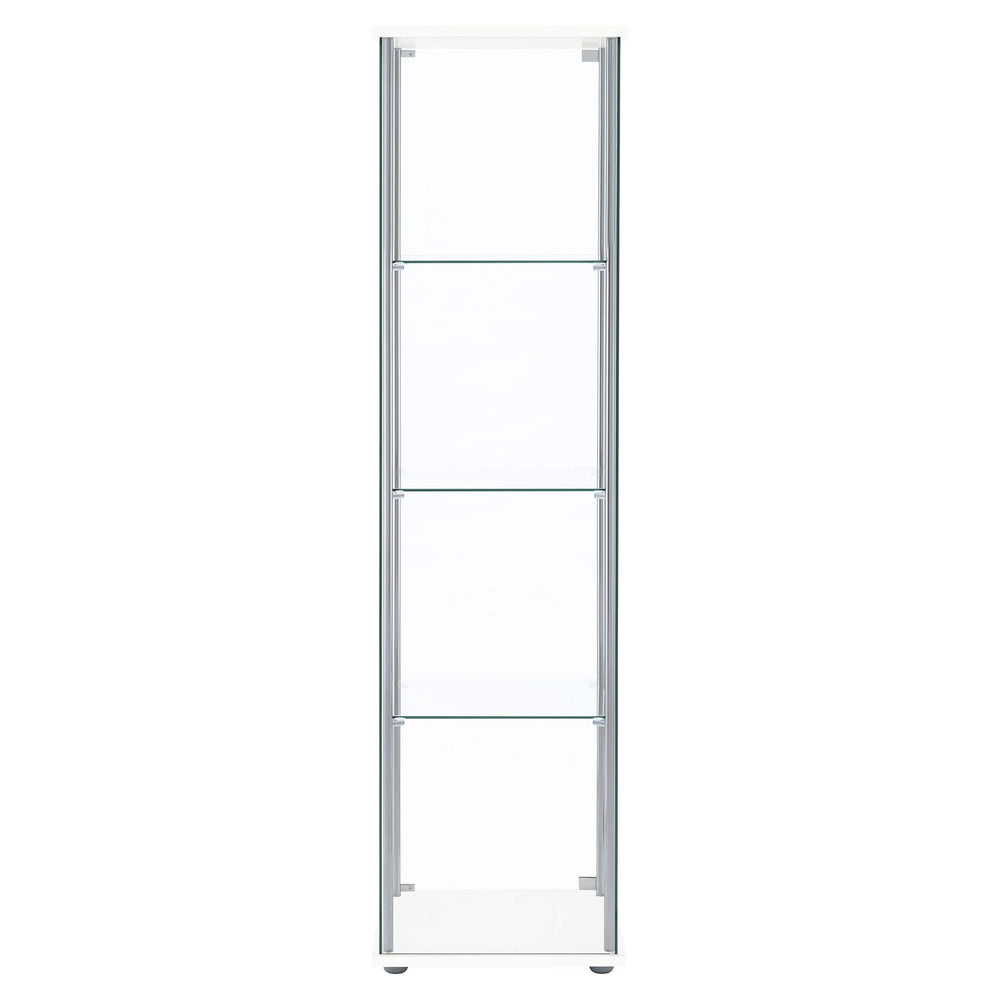 Bellatrix 4-shelf Clear Glass Curio Cabinet White