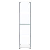 Bellatrix 4-shelf Clear Glass Curio Cabinet White
