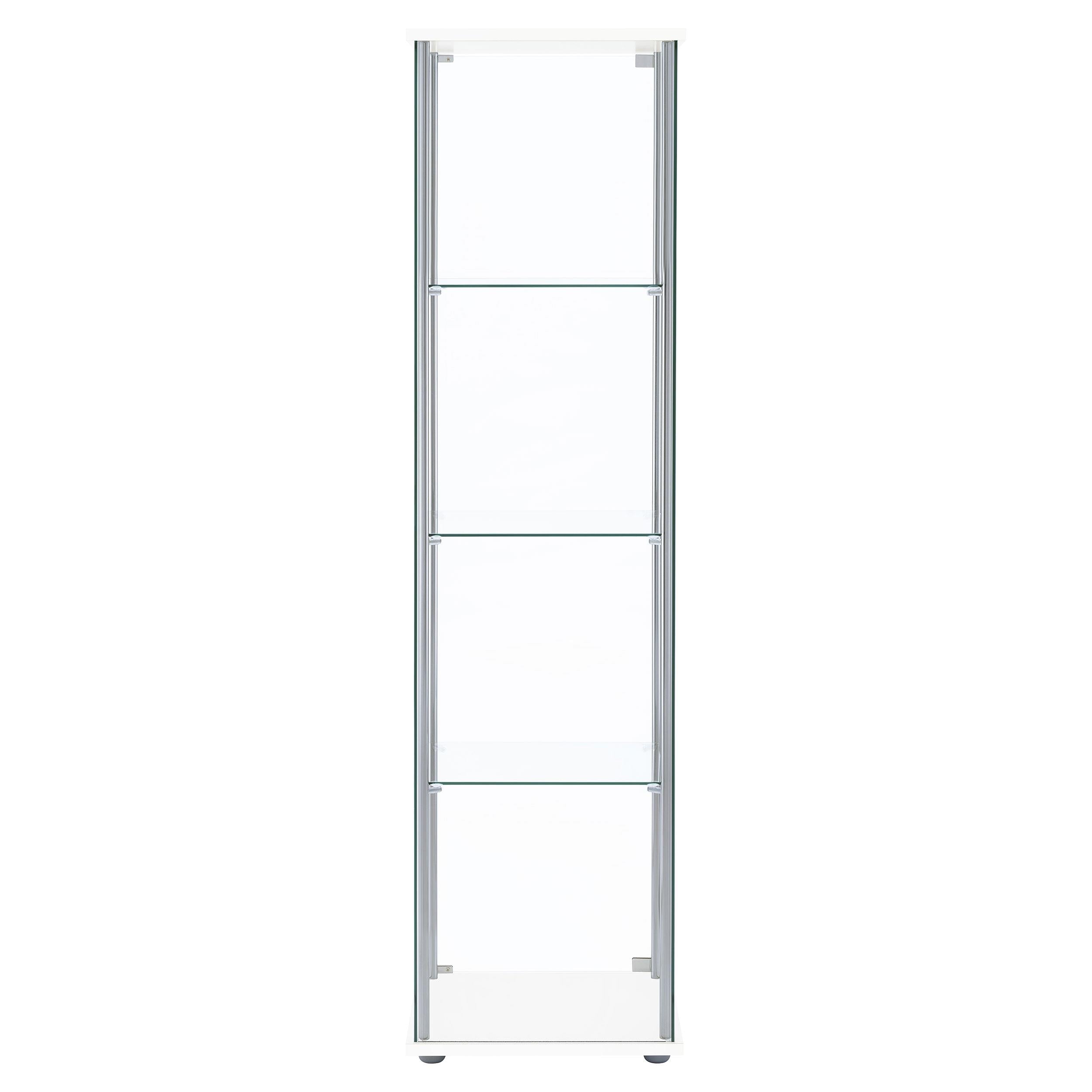 Bellatrix 4-shelf Clear Glass Curio Cabinet White