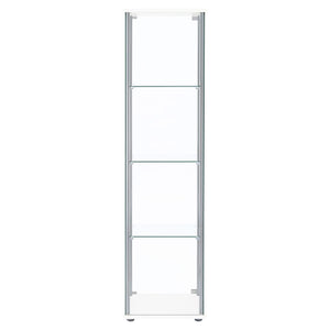 Bellatrix 4-shelf Clear Glass Curio Cabinet White