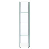 Bellatrix 4-shelf Clear Glass Curio Cabinet White