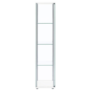 Bellatrix 4-shelf Clear Glass Curio Cabinet White