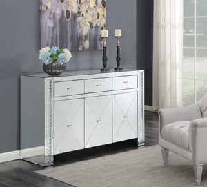 Maya 3-drawer Mirrored Storage Accent Cabinet Silver