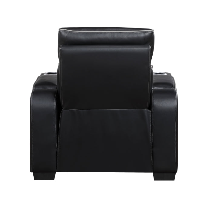 Fairway Collection Power Reclining Chair with Power Headrest, Cup holders and Storage Arms(Top and Side), Charging Ports and LED lighting
