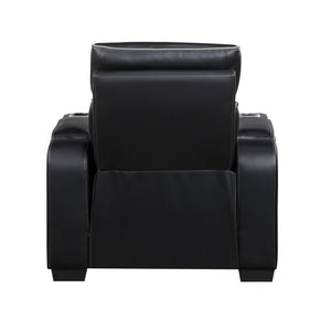 Fairway Collection Power Reclining Chair with Power Headrest, Cup holders and Storage Arms(Top and Side), Charging Ports and LED lighting