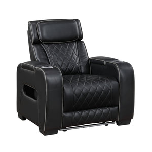 Fairway Collection Power Reclining Chair with Power Headrest, Cup holders and Storage Arms(Top and Side), Charging Ports and LED lighting