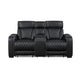 Fairway Collection Power Double Reclining Love Seat with Center Console, Power Headrests, Storage Arms(Top and Side), Cup holders, Charging Ports and LED lighting