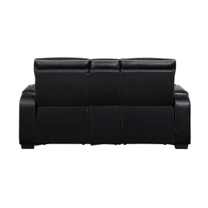 Fairway Collection Power Double Reclining Love Seat with Center Console, Power Headrests, Storage Arms(Top and Side), Cup holders, Charging Ports and LED lighting