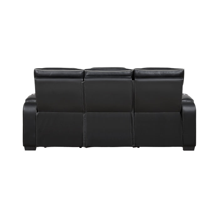 Fairway Collection Power Double Reclining Sofa with Center Drop-Down Cup Holders, Power Headrests, Storage Arms(Top and Side), Cup holders and Reading Lights, Two Wireless Chargers, Charging Ports and LED Lighting