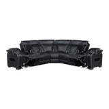 Fairway Collection 3-Piece Power Reclining Sectional with Consoles, Power Headrests, Storage Arms(Top and Side), Cup holders, Charging Ports, Wireless speakers and LED lighting