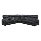 Fairway Collection 3-Piece Power Reclining Sectional with Left Side Console, Drop-Down Cup Holders, Power Headrests, Storage Arms(Top and Side), Cup holders, Reading Lights, Charging Ports, Wireless speakers, Two Wireless Chargers, and LED lighting