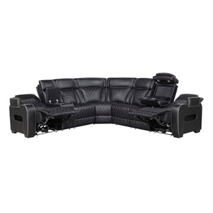 Fairway Collection 3-Piece Power Reclining Sectional with Left Side Console, Drop-Down Cup Holders, Power Headrests, Storage Arms(Top and Side), Cup holders, Reading Lights, Charging Ports, Wireless speakers, Two Wireless Chargers, and LED lighting