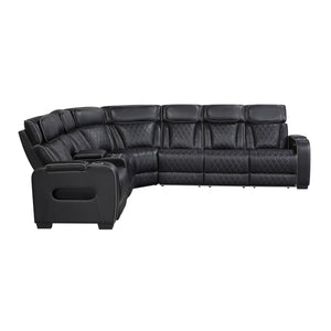 Fairway Collection 3-Piece Power Reclining Sectional with Left Side Console, Drop-Down Cup Holders, Power Headrests, Storage Arms(Top and Side), Cup holders, Reading Lights, Charging Ports, Wireless speakers, Two Wireless Chargers, and LED lighting