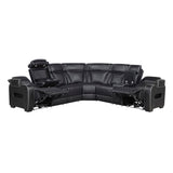 Fairway Collection 3-Piece Power Reclining Sectional with Right Side Console, Drop-Down Cup Holders, Power Headrests, Storage Arms(Top and Side), Cup holders, Reading Lights, Charging Ports, Wireless speakers, Two Wireless Chargers, and LED lighting