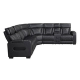 Fairway Collection 3-Piece Power Reclining Sectional with Right Side Console, Drop-Down Cup Holders, Power Headrests, Storage Arms(Top and Side), Cup holders, Reading Lights, Charging Ports, Wireless speakers, Two Wireless Chargers, and LED lighting