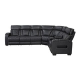 Fairway Collection 3-Piece Power Reclining Sectional with Right Side Console, Drop-Down Cup Holders, Power Headrests, Storage Arms(Top and Side), Cup holders, Reading Lights, Charging Ports, Wireless speakers, Two Wireless Chargers, and LED lighting