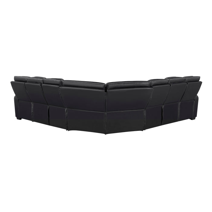 Fairway Collection 3-Piece Power Reclining Sectional with Center Drop-Down Cup Holders, Power Headrests, Storage Arms(Top and Side), Cup holders, Charging Ports, Reading Lights, Wireless Chargers, Charging Ports and LED Lighting