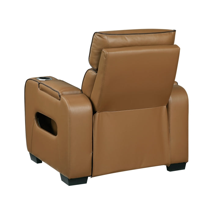 Fairway Collection Power Reclining Chair with Power Headrest, Cup holders and Storage Arms(Top and Side), Charging Ports and LED lighting