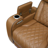 Fairway Collection Power Reclining Chair with Power Headrest, Cup holders and Storage Arms(Top and Side), Charging Ports and LED lighting