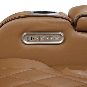 Fairway Collection Power Reclining Chair with Power Headrest, Cup holders and Storage Arms(Top and Side), Charging Ports and LED lighting