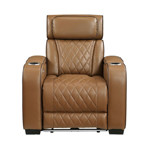 Fairway Collection Power Reclining Chair with Power Headrest, Cup holders and Storage Arms(Top and Side), Charging Ports and LED lighting