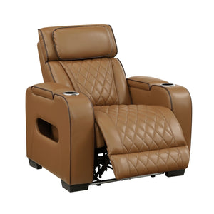 Fairway Collection Power Reclining Chair with Power Headrest, Cup holders and Storage Arms(Top and Side), Charging Ports and LED lighting