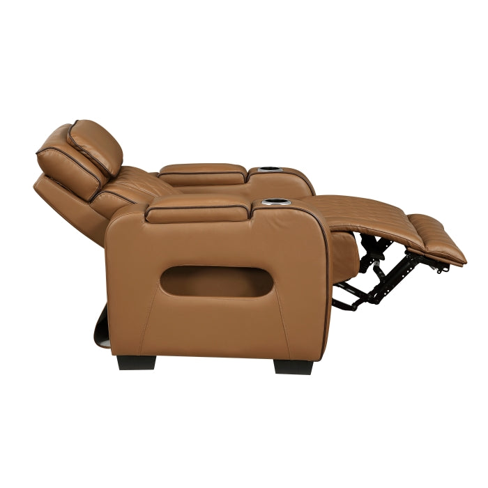 Fairway Collection Power Reclining Chair with Power Headrest, Cup holders and Storage Arms(Top and Side), Charging Ports and LED lighting