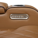 Fairway Collection Power Double Reclining Sofa with Center Drop-Down Cup Holders, Power Headrests, Storage Arms(Top and Side), Cup holders and Reading Lights, Two Wireless Chargers, Charging Ports and LED Lighting