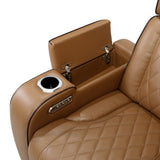 Fairway Collection 3-Piece Power Reclining Sectional with Consoles, Power Headrests, Storage Arms(Top and Side), Cup holders, Charging Ports, Wireless speakers and LED lighting