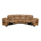 Fairway Collection 3-Piece Power Reclining Sectional with Consoles, Power Headrests, Storage Arms(Top and Side), Cup holders, Charging Ports, Wireless speakers and LED lighting