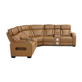 Fairway Collection 3-Piece Power Reclining Sectional with Consoles, Power Headrests, Storage Arms(Top and Side), Cup holders, Charging Ports, Wireless speakers and LED lighting