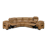 Fairway Collection 3-Piece Power Reclining Sectional with Left Side Console, Drop-Down Cup Holders, Power Headrests, Storage Arms(Top and Side), Cup holders, Reading Lights, Charging Ports, Wireless speakers, Two Wireless Chargers, and LED lighting