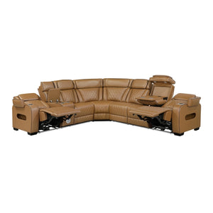Fairway Collection 3-Piece Power Reclining Sectional with Left Side Console, Drop-Down Cup Holders, Power Headrests, Storage Arms(Top and Side), Cup holders, Reading Lights, Charging Ports, Wireless speakers, Two Wireless Chargers, and LED lighting