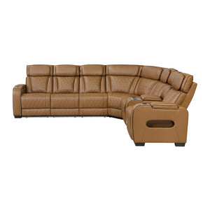 Fairway Collection 3-Piece Power Reclining Sectional with Right Side Console, Drop-Down Cup Holders, Power Headrests, Storage Arms(Top and Side), Cup holders, Reading Lights, Charging Ports, Wireless speakers, Two Wireless Chargers, and LED lighting
