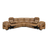Fairway Collection 3-Piece Power Reclining Sectional with Center Drop-Down Cup Holders, Power Headrests, Storage Arms(Top and Side), Cup holders, Charging Ports, Reading Lights, Wireless Chargers, Charging Ports and LED Lighting