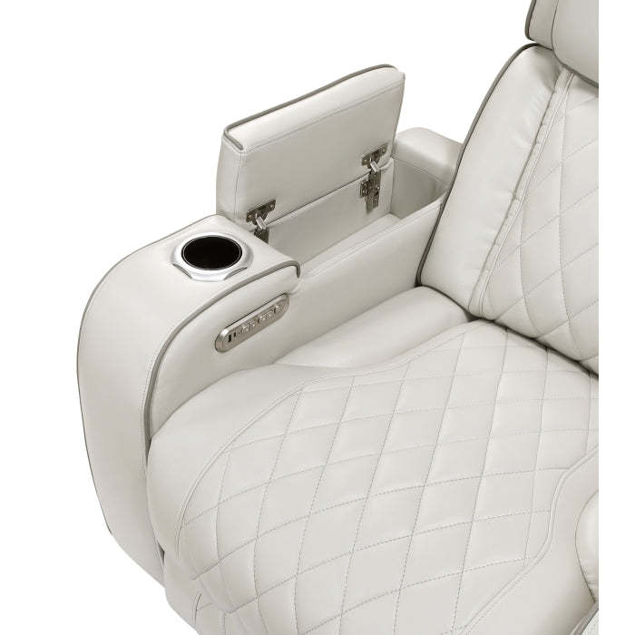Fairway Collection Power Reclining Chair with Power Headrest, Cup holders and Storage Arms(Top and Side), Charging Ports and LED lighting