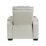 Fairway Collection Power Reclining Chair with Power Headrest, Cup holders and Storage Arms(Top and Side), Charging Ports and LED lighting